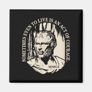 Motivational Seneca Quote - Courage Magnet
