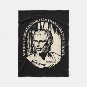 Motivational Seneca Quote - Grateful Heart Fleece Blanket