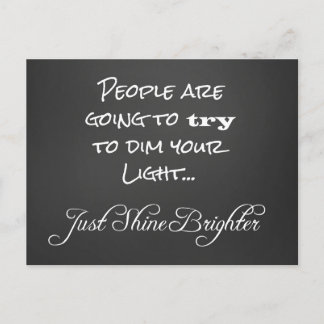 Motivational Shine Brighter Quote Postcard
