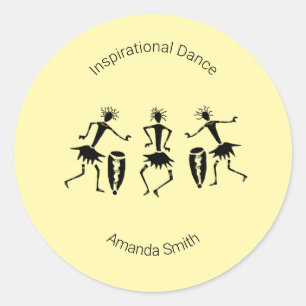 Motivational, Silhouette Inspirational Dancers Classic Round Sticker