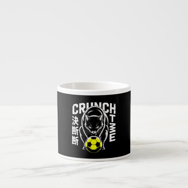 Motivational Soccer Cat - Gift for Coffee Lover Espresso Cup (Front)