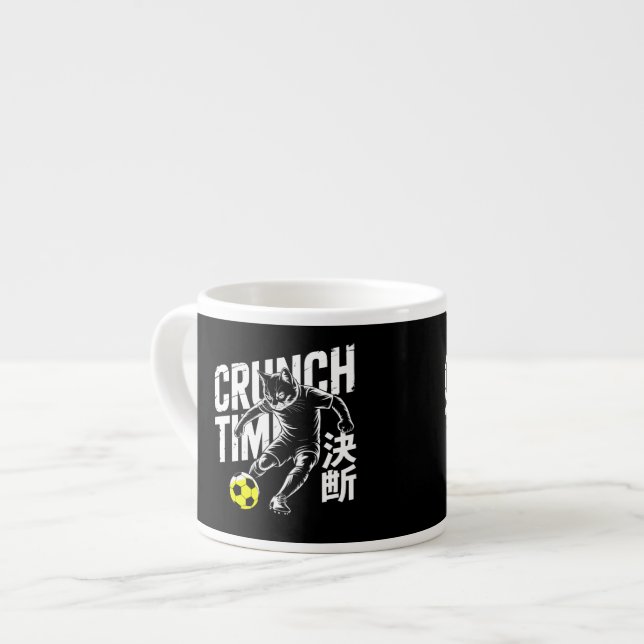 Motivational Soccer Cat Gift for Teammates & Coach Espresso Cup (Front Left)