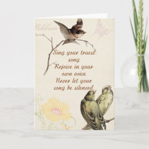 Motivational Song Birds Card
