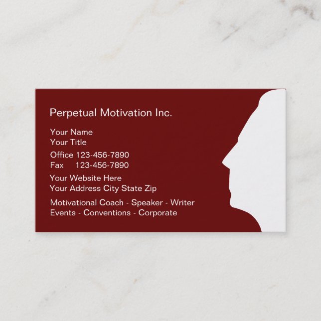 Motivational Speaker Business Cards (Front)