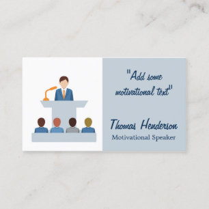 Motivational Speaker, Life Coach Business Card