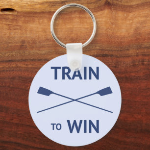 Motivational sports quote rowers key ring