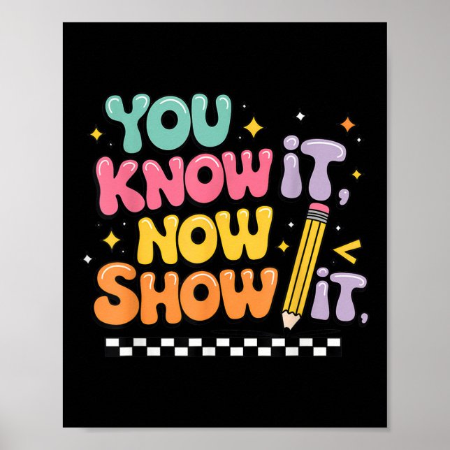 Motivational State Testing Test Day You Know It No Poster (Front)