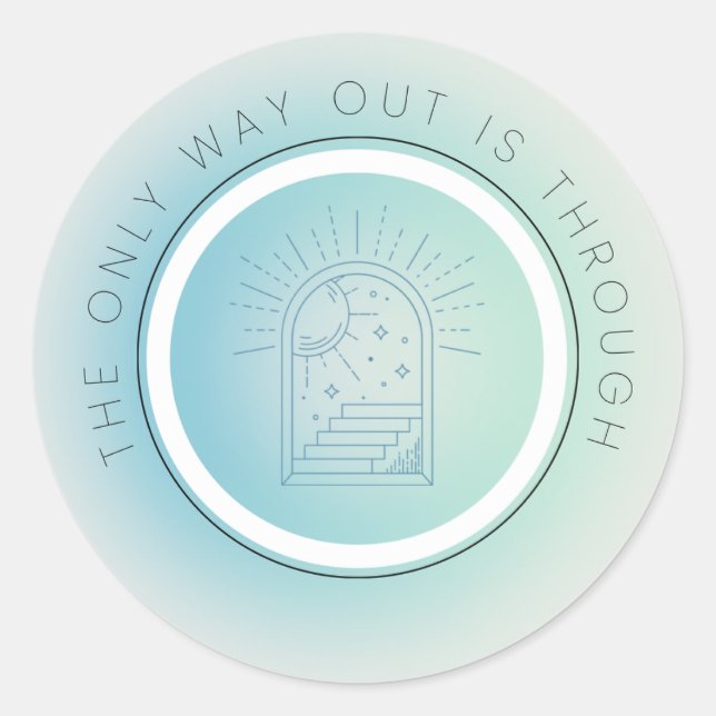 Motivational sticker, minimalist, spiritual.  classic round sticker (Front)