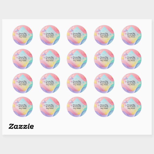 Motivational Sticker Set – "Dream Big. Work Hard.  (Sheet)