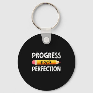 Motivational Student Progress Over Perfection Funn Key Ring