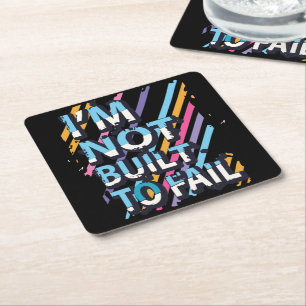Motivational Success Attitude Goals Dreams Hustle Square Paper Coaster