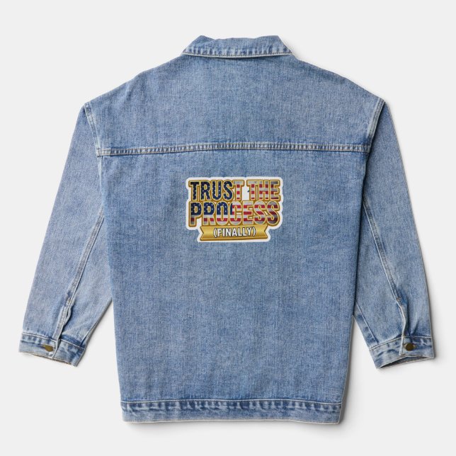 Motivational Success Decal Denim Jacket (Back)