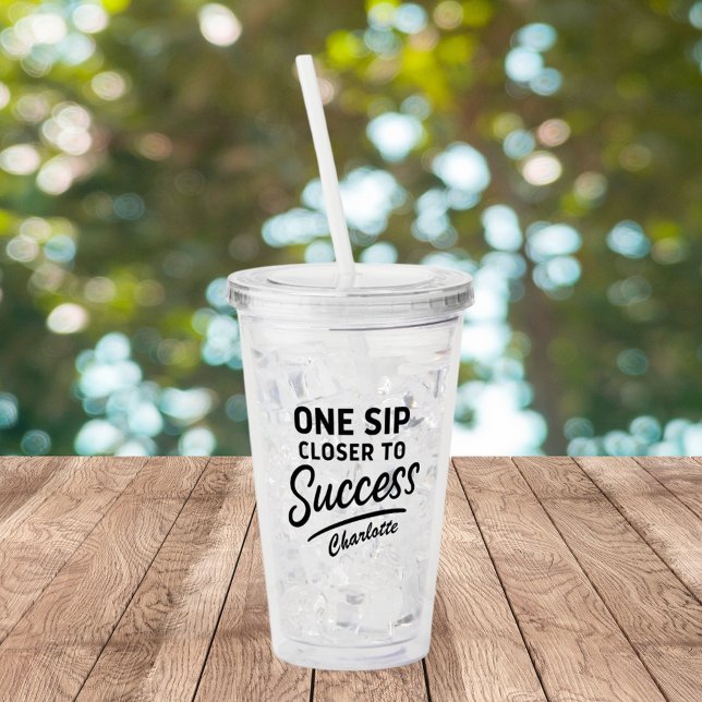 Motivational success quote black acrylic tumbler (Creator Uploaded)