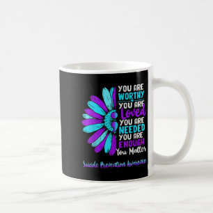 Motivational Suicide Prevention Awareness Teal Pur Coffee Mug