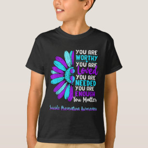 Motivational Suicide Prevention Awareness Teal Pur T-Shirt