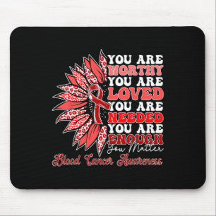 Motivational Sunflower Blood Cancer Awareness Men Mouse Pad
