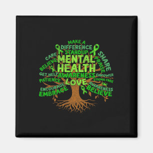 Motivational Support Green Tree Mental Health Awar Magnet