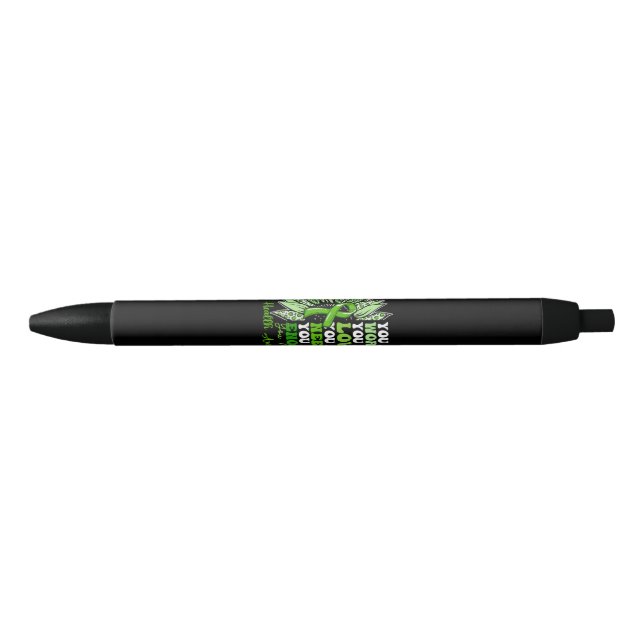 Motivational Support Warrior Mental Health Awarene Black Ink Pen (Front)