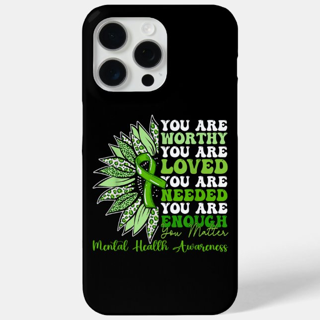 Motivational Support Warrior Mental Health Awarene Case-Mate iPhone Case (Back)