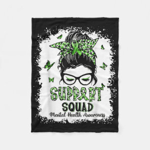 Motivational Support Warrior Mental Health Awarene Fleece Blanket