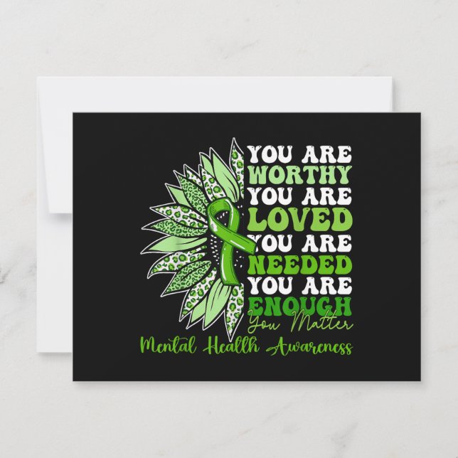 Motivational Support Warrior Mental Health Awarene Holiday Card (Front)