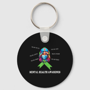 Motivational Support Warrior Mental Health Awarene Key Ring