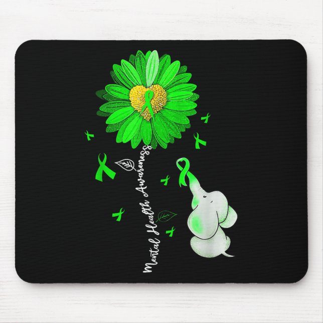 Motivational Support Warrior Mental Health Awarene Mouse Pad (Front)