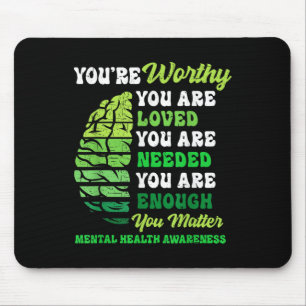 Motivational Support Warrior Mental Health Awarene Mouse Pad