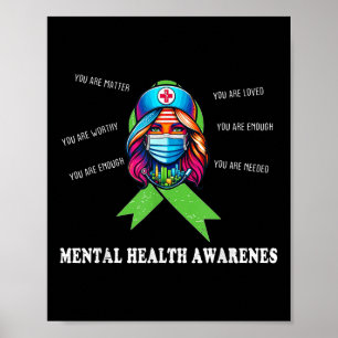 Motivational Support Warrior Mental Health Awarene Poster