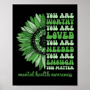 Motivational Support Warrior Mental Health Awarene Poster