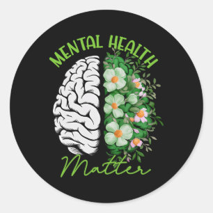 Motivational Support Warrior Mental Health Problem Classic Round Sticker