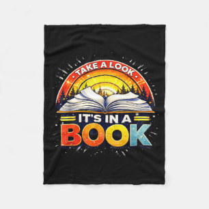 Motivational take a look in a book teachers fleece blanket