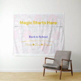Motivational Tapestry Magic Starts Here Décor