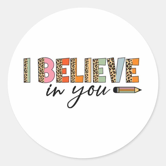 Motivational Testing Funny School Teacher Kid Test Classic Round Sticker (Front)