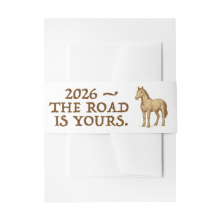 Motivational text and horse invitation belly band