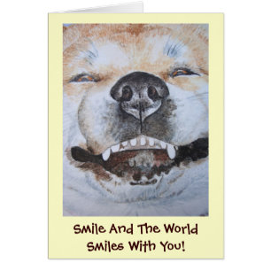 motivational text funny with akita smiling dog