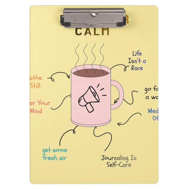 Motivational Text Wrap Design Clipboard (Front)