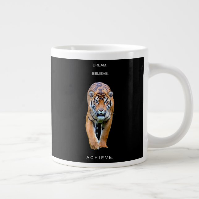 Motivational Tiger Eyes Success Quote Template Large Coffee Mug (Right)