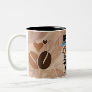 Motivational Time Marker Water Bottle Hydration Two-Tone Coffee Mug