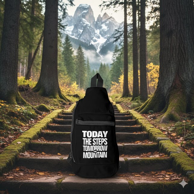 Motivational Today the Steps Tomorrow the Mountain Sling Bag (Today the Steps Tomorrow the Mountain Slingbag Cover Photo)
