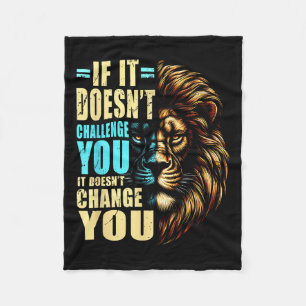 Motivational Training Workout Fitness Quotes Lion Fleece Blanket