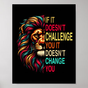 Motivational Training Workout Fitness Quotes Lion Poster