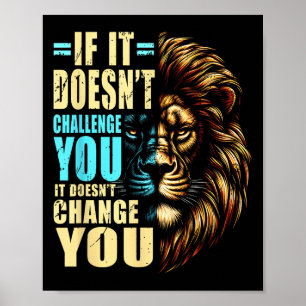 Motivational Training Workout Fitness Quotes Lion  Poster