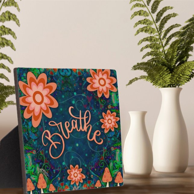 Motivational Trendy Fun Pretty Breathe Inspirivity Plaque (Creator Uploaded)