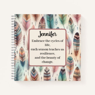 Motivational Tribal Feather Spiral Notebook