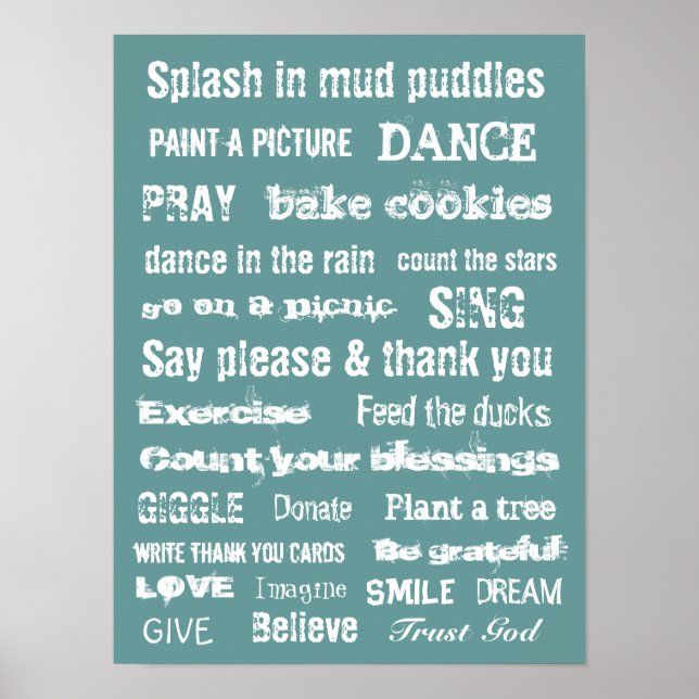 MOTIVATIONAL TRUST GOD MURAL wall hanging Poster (Front)