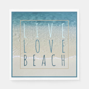 Motivational Turquoise Blue Ocean Surf Waves Photo Napkin