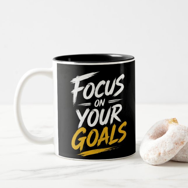 Motivational  Two-Tone coffee mug (With Donut)