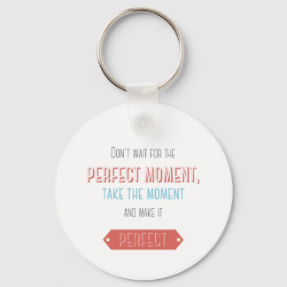 Motivational typographic retro style key ring