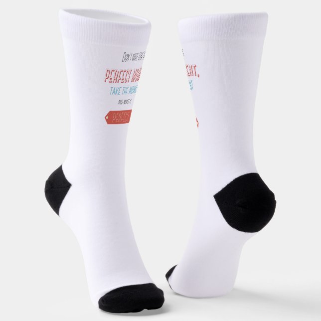 Motivational typographic retro style socks (Angled)